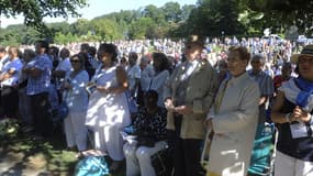 Les pèlerins de Lourdes pendant la fête de l'Assomption le 15 août 2013.