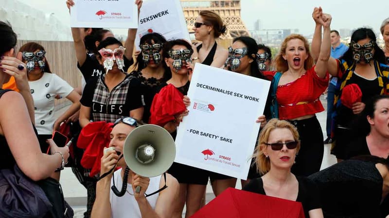 Une manifestation de prostitués le 5 mai dernier pour protester contre la pénalisation des clients.