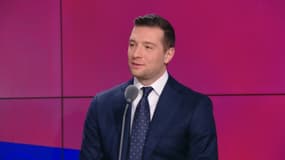 Le président du RN Jordan Bardella sur le plateau des "Grandes Gueules" sur RMC le 19 mars 2025
