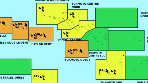 Les îles de l'ouest de la Polynésie française sont concernées par la vigilance orange.