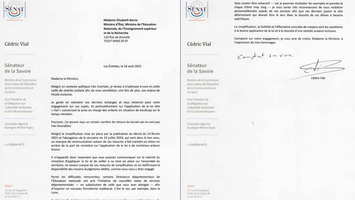 Courrier du sénateur Cédric Vial Courrier du sénateur Cédric Vial