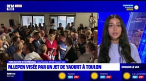 Toulon: Marine Le Pen visée par un jet de yaourt jeudi soir