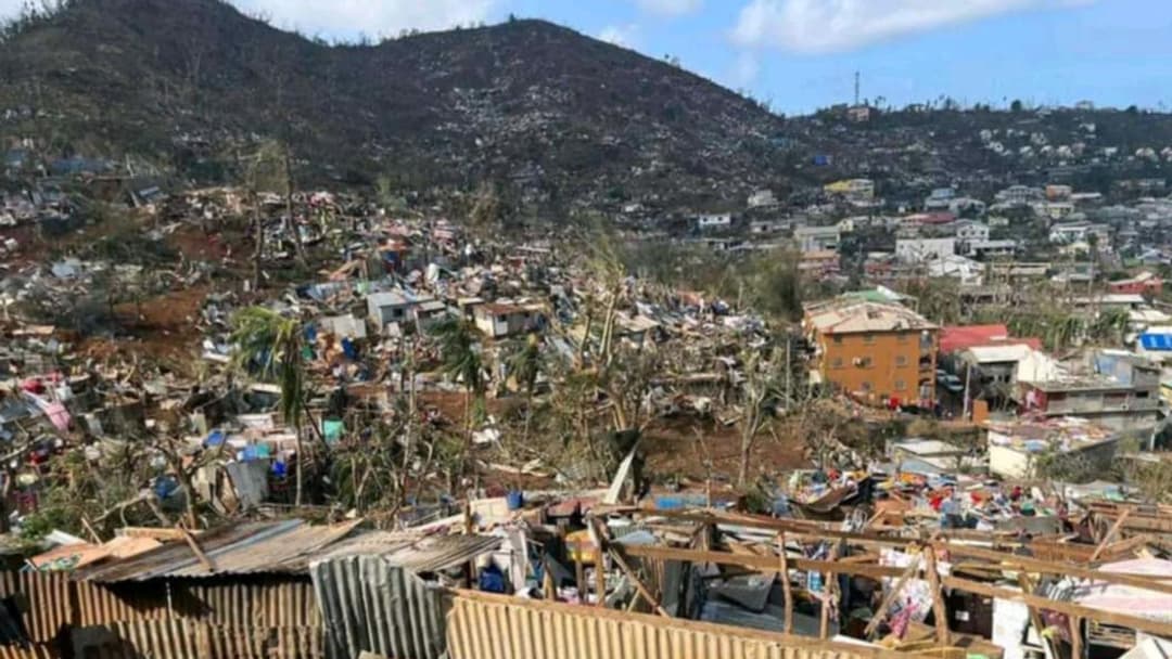 L'île de Mayotte après le passage dévastateur du cyclone Chido, le 14 décembre 2024 L'île de Mayotte après le passage dévastateur du cyclone Chido, le 14 décembre 2024