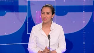 Sarah El Haïry, ministre déléguée en charge de l'Enfance, de la Jeunesse et des Familles, sur le plateau de BFMTV.