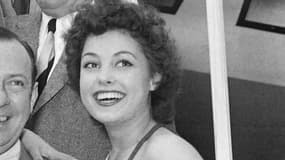 Véronique de Bibikoff en 1955, après sa victoire à Miss France