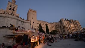 Manifestation d'intermittents, en juillet 2014, lors du festival d' Avignon
