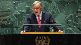 Antonio Guterres à la tribune de l'ONU à New York le 24 septembre 2024