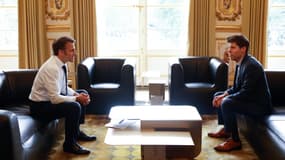 Le président français Emmanuel Macron a rencontré le PDG d'OpenAI Sam Altman, le 23 mai 2023. 