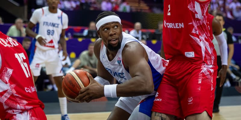 Guerschon Yabusele lors de France-Pologne à l'Eurobasket le 2 septembre 2025