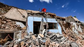 Des maisons détruites par le séisme à Afella Ighir, au Maroc, le 17 septembre 2023.