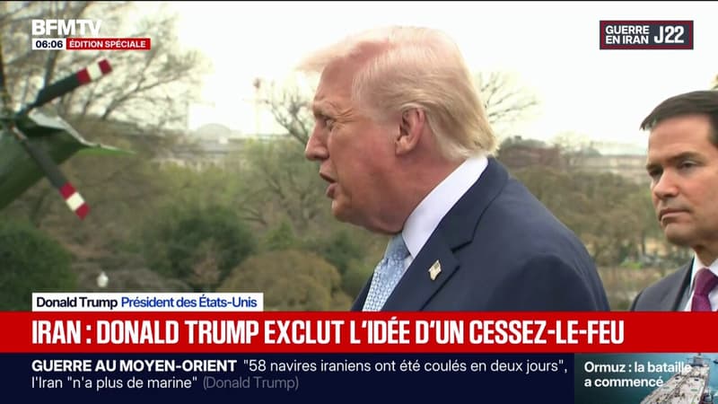Guerre au Moyen-Orient: Donald Trump exclut l'idée d'un cessez-le-feu en Iran
