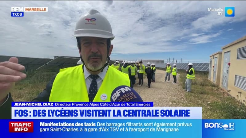 Fos : des lycéens visitent la centrale solaire