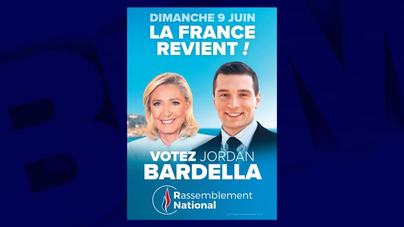 INFO BFMTV. Européennes: Marine Le Pen aux côtés de Jordan Bardella sur l'affiche de campagne du RN
