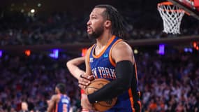 Jalen Brunson lors de la victoire des New York Knicks pour la dernière journée de la saison régulière de NBA, 14 avril 2024