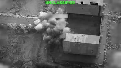 Image diffusée par l'armée américaine montrant une frappe sur une cible en Iran, le 15 juillet 2026