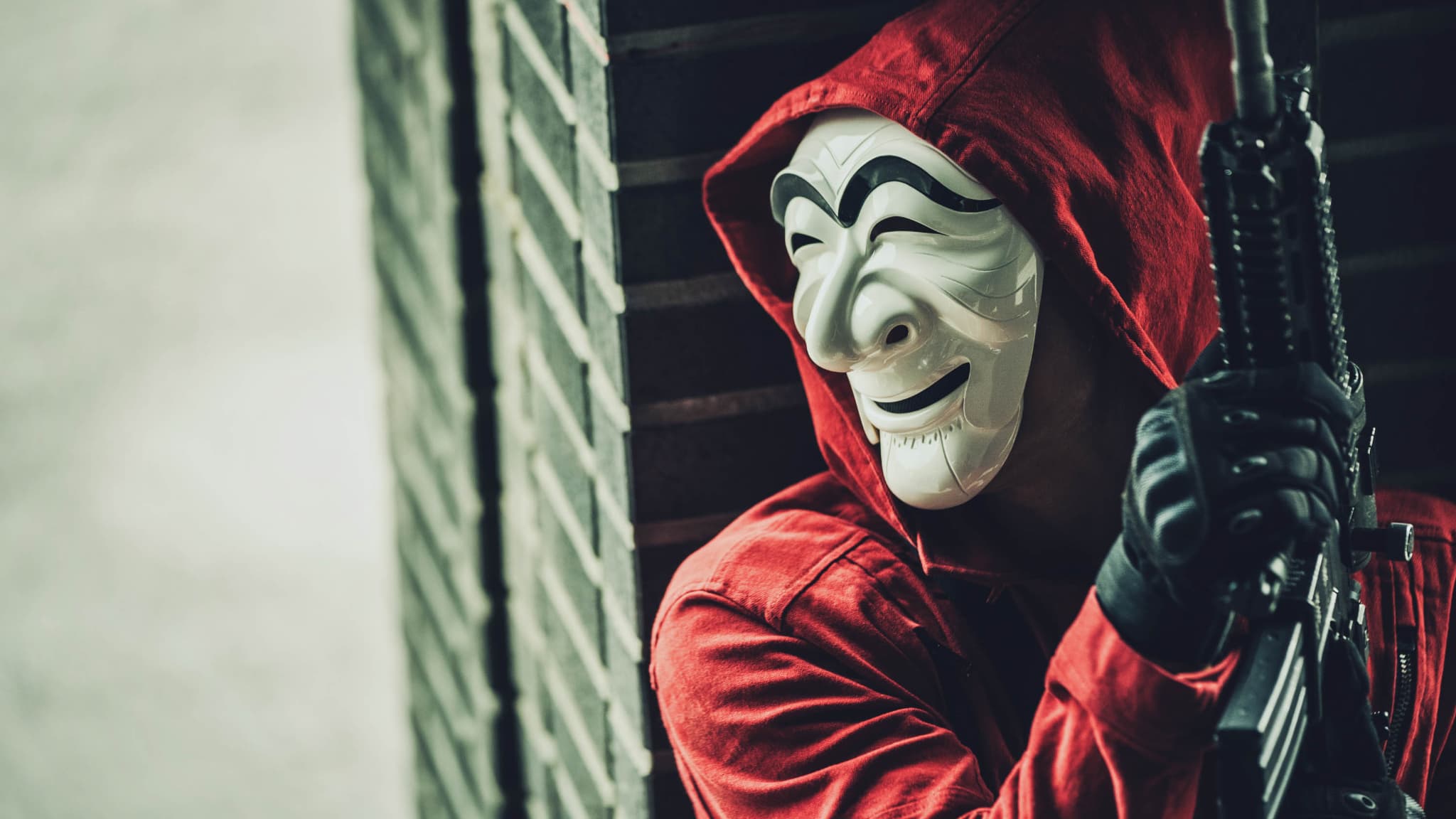 Les masques utilisés par les braqueurs dans "Money Heist Korea", adaptation coréenne de la "Casa de Papel".