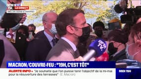 Emmanuel Macron sur le calendrier de réouvertures : "Il y a l'étape du 3 mai, puis après il y aura mi-mai, début juin et sans doute mi-fin juin"