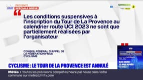 Cyclisme: le tour de la Provence 2023 annulé