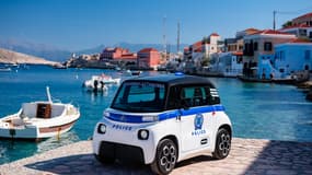 Citroën équipe l'île grecque de Chalki en véhicules électriques, dont sa petite voiture sans permis, l'Ami.