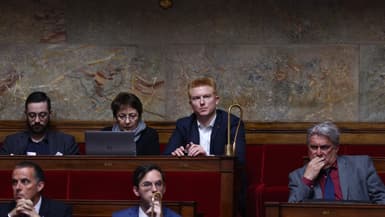 Le député LFI Adrien Quatennens le 11 avril 2023 à l'Assemblée nationale