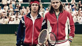 Shia LaBeouf et Sverrir Gudnason se donnent la réplique dans "Borg Vs. McEnroe", en salles le 8 novembre 2017