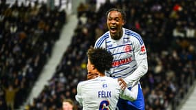Emanuel Emegha célèbre son but face à Toulouse, le 12 janvier 2025