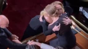 Adele et Céline Dion le 26 octobre 2024 lors d'un concert à Las Vegas