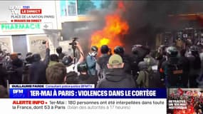 Manifestation du 1er-Mai à Paris: un commerce incendié place de la Nation