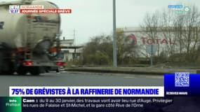 Réforme des retraites: 75% de grévistes à la raffinerie de Normandie