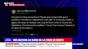 Consultations à l'Élysée: "Revenez à la raison et à la maison", tweete Jean-Luc Mélenchon en s'adressant aux autres partenaires du NFP
