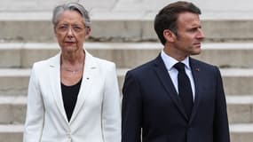 Élisabeth Borne et Emmanuel Macron au Mont Valérien le 18 juin 2023 