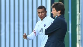 Kylian Mbappé et Leonardo au PSG en août 2021