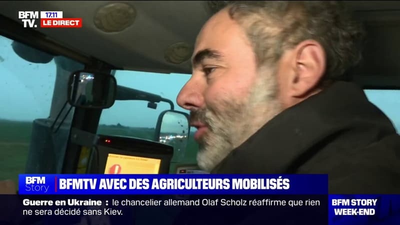 Dans le tracteur de Nicolas, en route pour la manifestation des agriculteurs