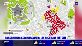 Braderie des commerçants: les secteurs piétons