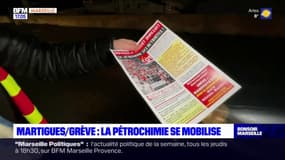 Grève du 19 janvier: opération de tractage des syndicats devant le site de pétrochimie de Martigues