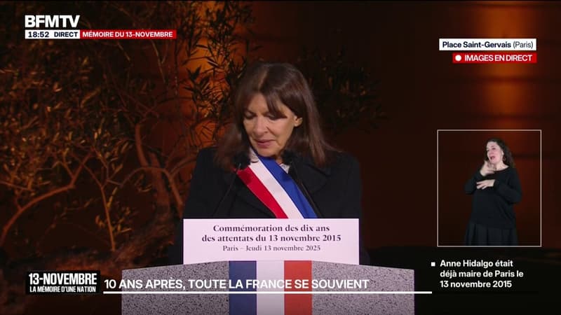 Des milliers de personnes traumatisées à jamais: le discours d'Anne Hidalgo en hommage aux victimes des attentats du 13-Novembre