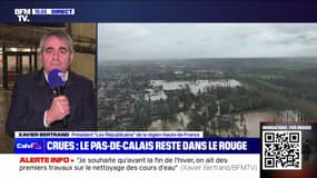 Crues dans le Pas-de-Calais: "On va faire le maximum pour que les cours puissent reprendre dans les collèges et les lycées", affirme Xavier Bertrand (président LR de la région Hauts-de-France)