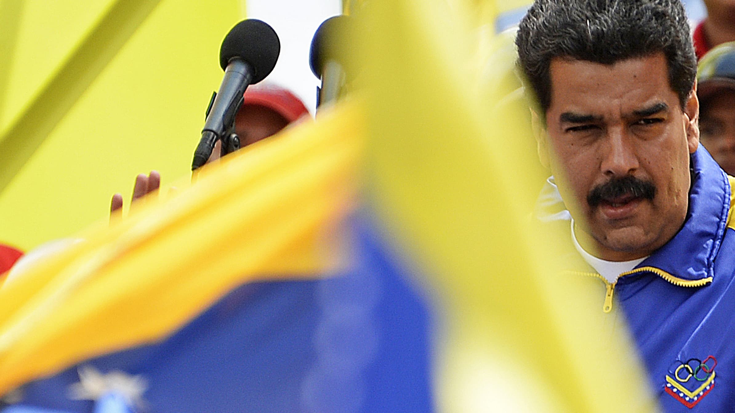 Nicolas Maduro s'adresse à ses partisans, le 24 février.