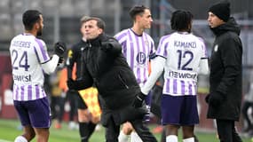 Carles Martinez Novell lors du match Metz-Toulouse (0-1, L1), le 14 janvier 2024