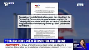 Carburant: les dirigeants de TotalEnergies prêts à "anticiper au mois d'octobre" la négociation des salaires, si les blocages cessent