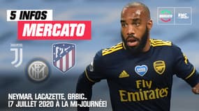 Neymar, Lacazette, Grbic... Les 5 infos mercato du 7 juillet 2020 à la mi-journée 