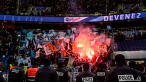 Les supporters de l'OM au Parc des Princes face au PSG le 28 février 2018