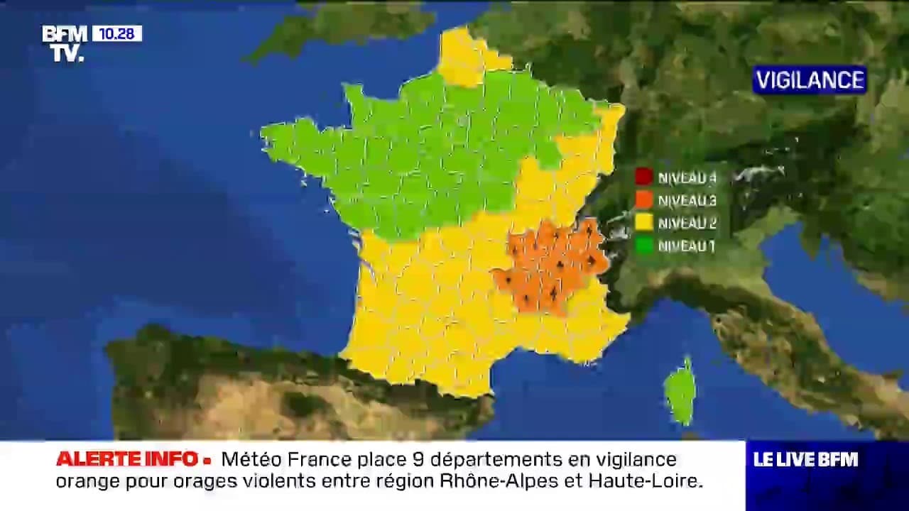 Neuf Départements Placés En Vigilance Orange Pour Orages Violents Par ...