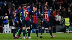 Les joueurs du Barça lors de la victoire face à Valence, le 5 mars 2023.