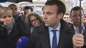 Emmanuel Macron place de la République, samedi après-midi.