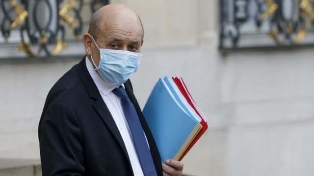 Jean-Yves Le Drian en janvier 2021 à l'Elysée.