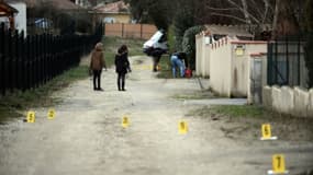 Investigations dans le cadre de l'enquête sur le meurtre de Patricia Bouchon à Bouloc, près de Toulouse, le 17 février 2015