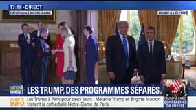 Donald Trump et Emmanuel Macron se sont retrouvés à l'Elysée. Les premières dames visitent Notre Dame