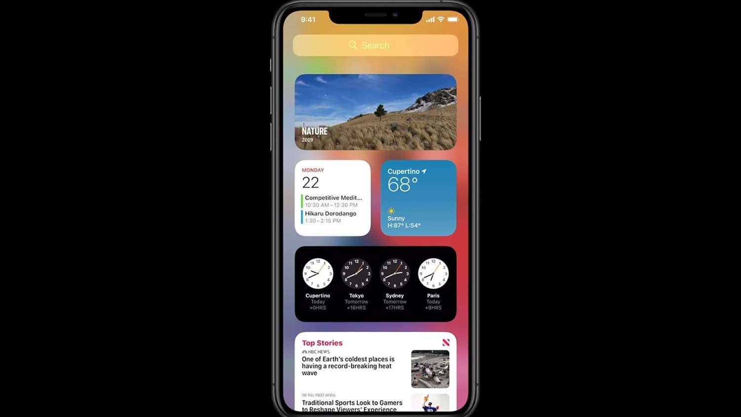 Capture d'écran d'iOS 14