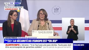 Guerre en Ukraine: "Nous ne voulons pas de paix dictée", assure la porte-parole du gouvernement Sophie Primas